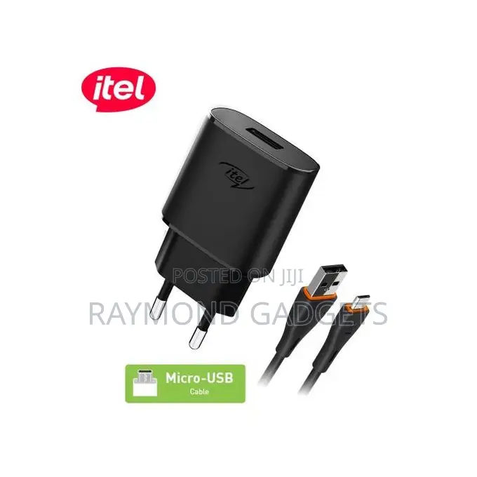 Itel 5v 1a Fast Charger + Free Micro Usb Cable – Black