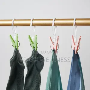 Clothes Pegs With Hanging Loop (24 Pieces Per Pack, Multi-Color Pack)