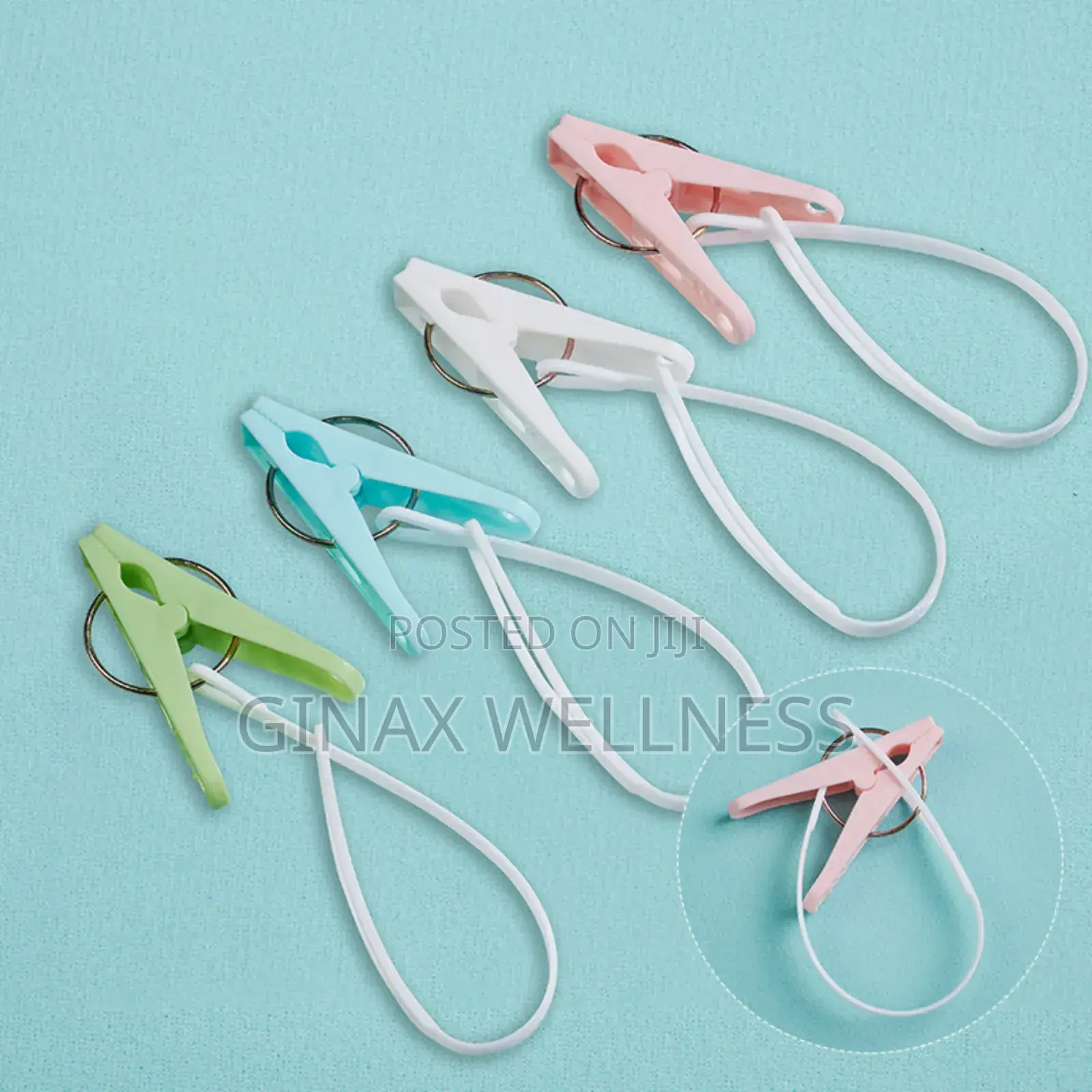 Clothes Pegs With Hanging Loop (24 Pieces Per Pack, Multi-Color Pack)