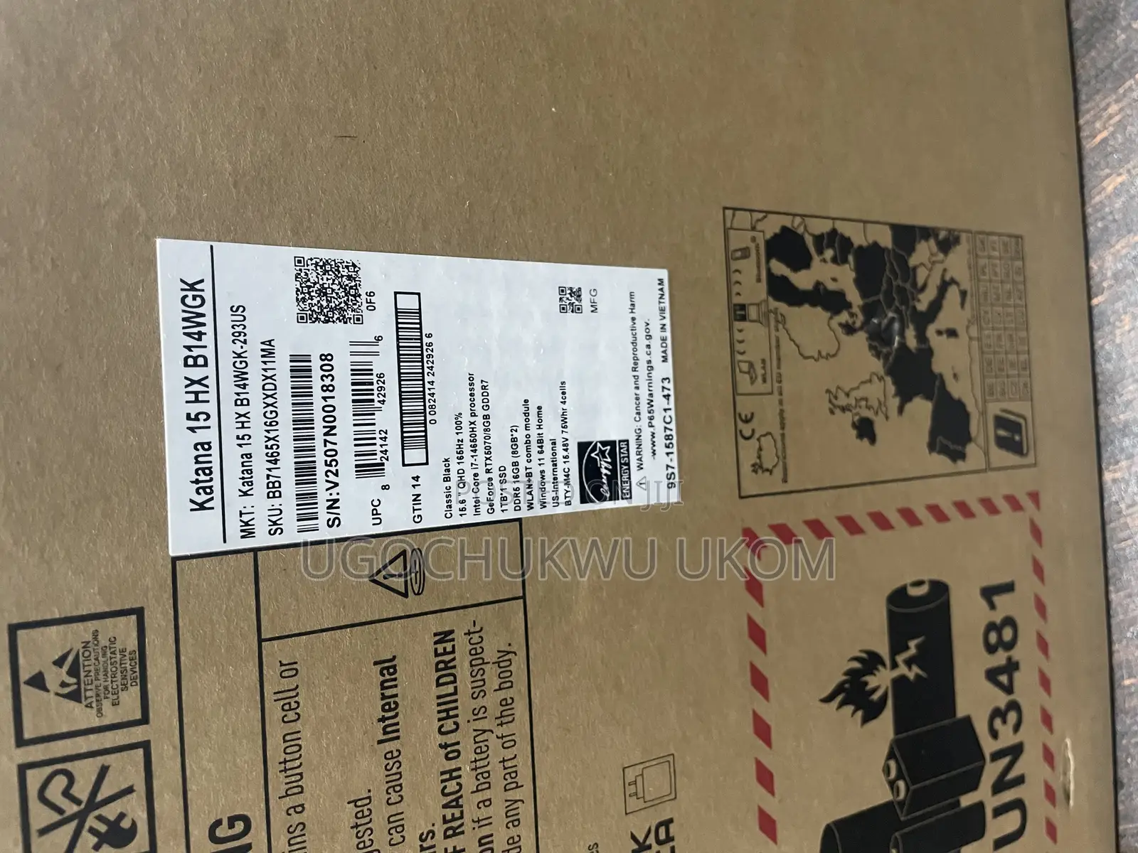 New Laptop MSI Katana 15 16GB Intel Core i7 SSD 1T