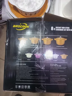 8 PCS Diecast Nonstick Cookware Set With Granite
