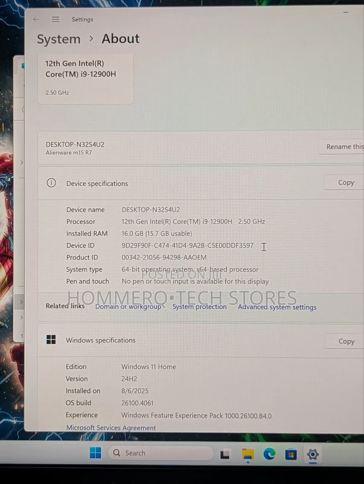 Laptop Dell Alienware M15 R7 16GB Intel Core i9 SSD 1T