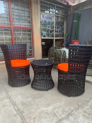2 Rattan Chairs and Center Table Set – Cozy Outdoor/Indoor Furniture –