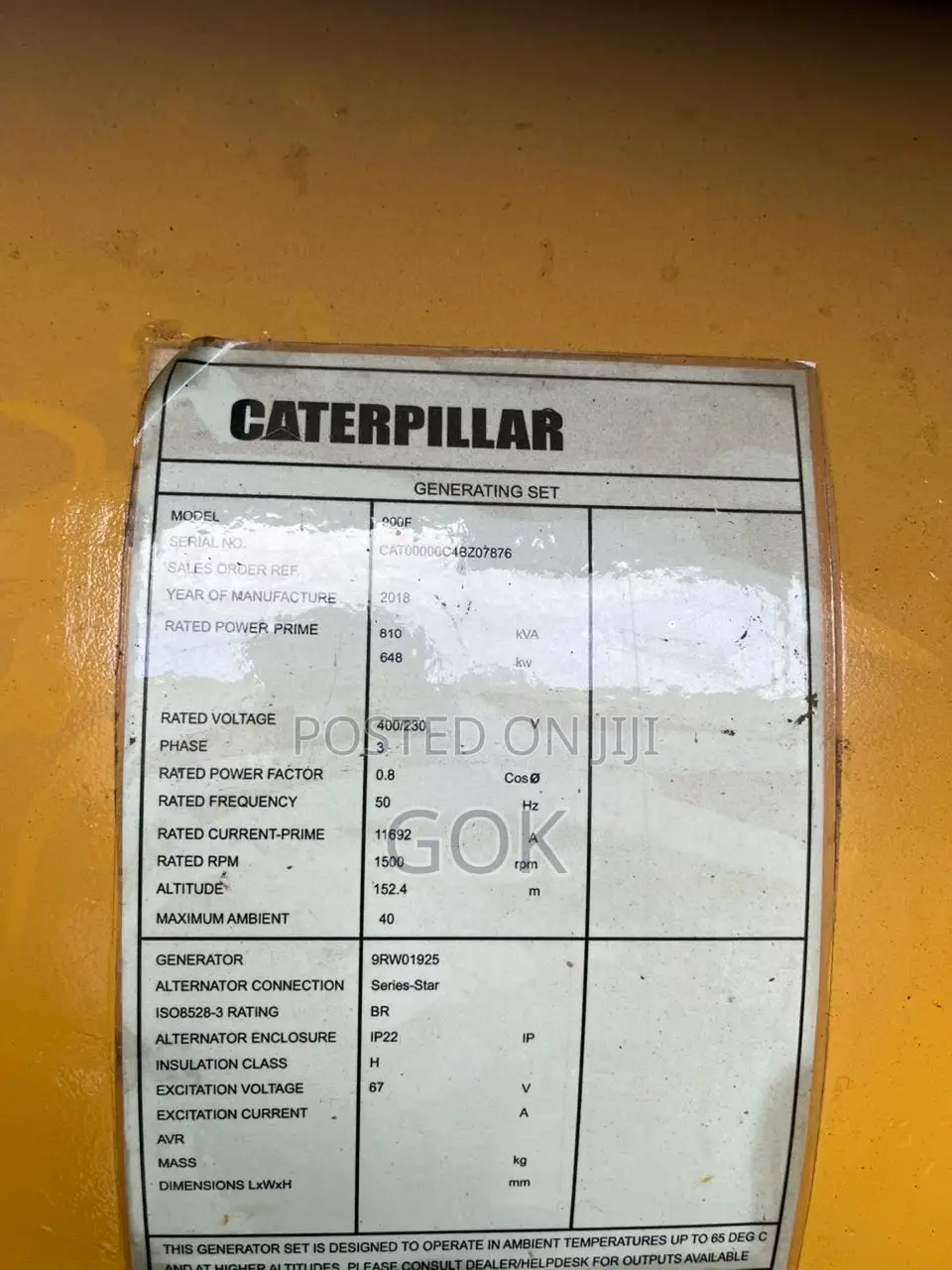 3412 810kva Caterpillar Diesiel Generator