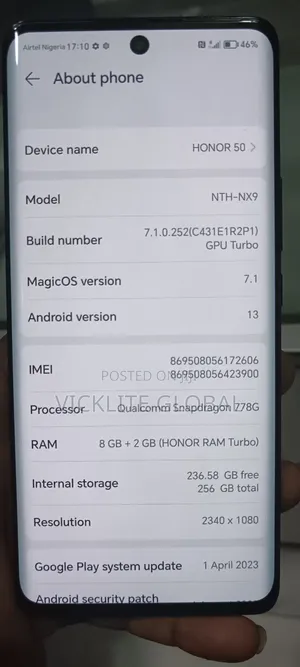 Honor 50 256 GB Black