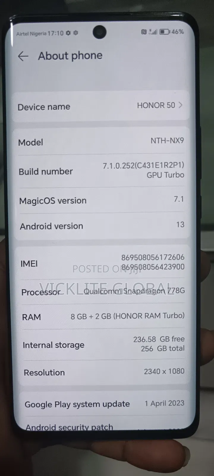 Honor 50 256 GB Black