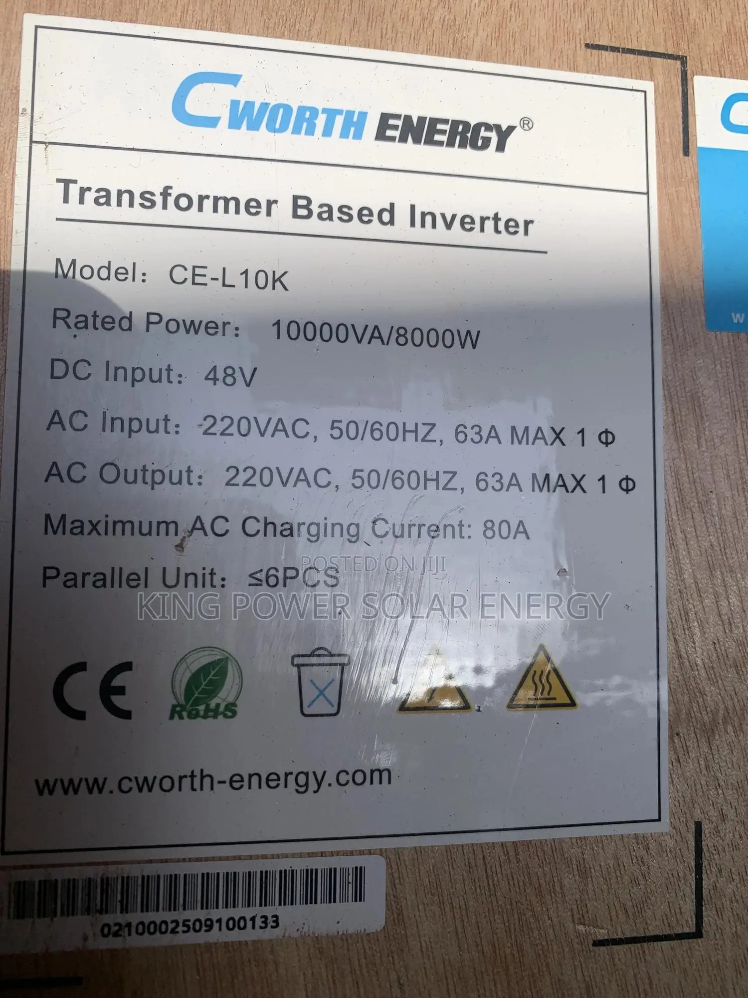 10kva 48v Cworth Inverter (Transformer Based)