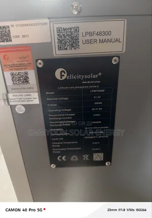Felicity Lithium Iron Battery 15kwh 51.2v