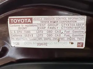 Toyota Highlander Limited 2012 Burgundy