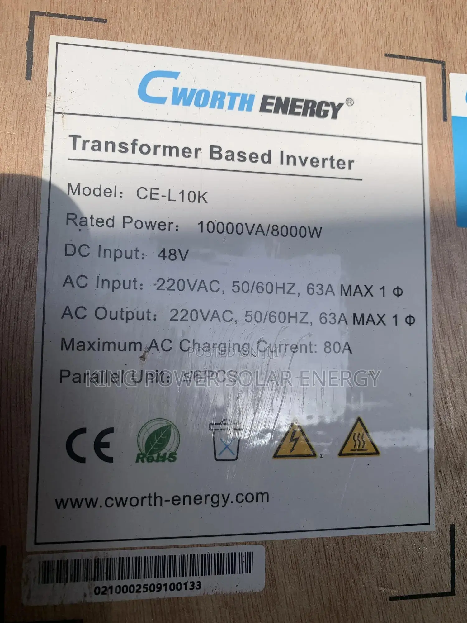 10kva 48v Cworth Inverter (Transformer Based)