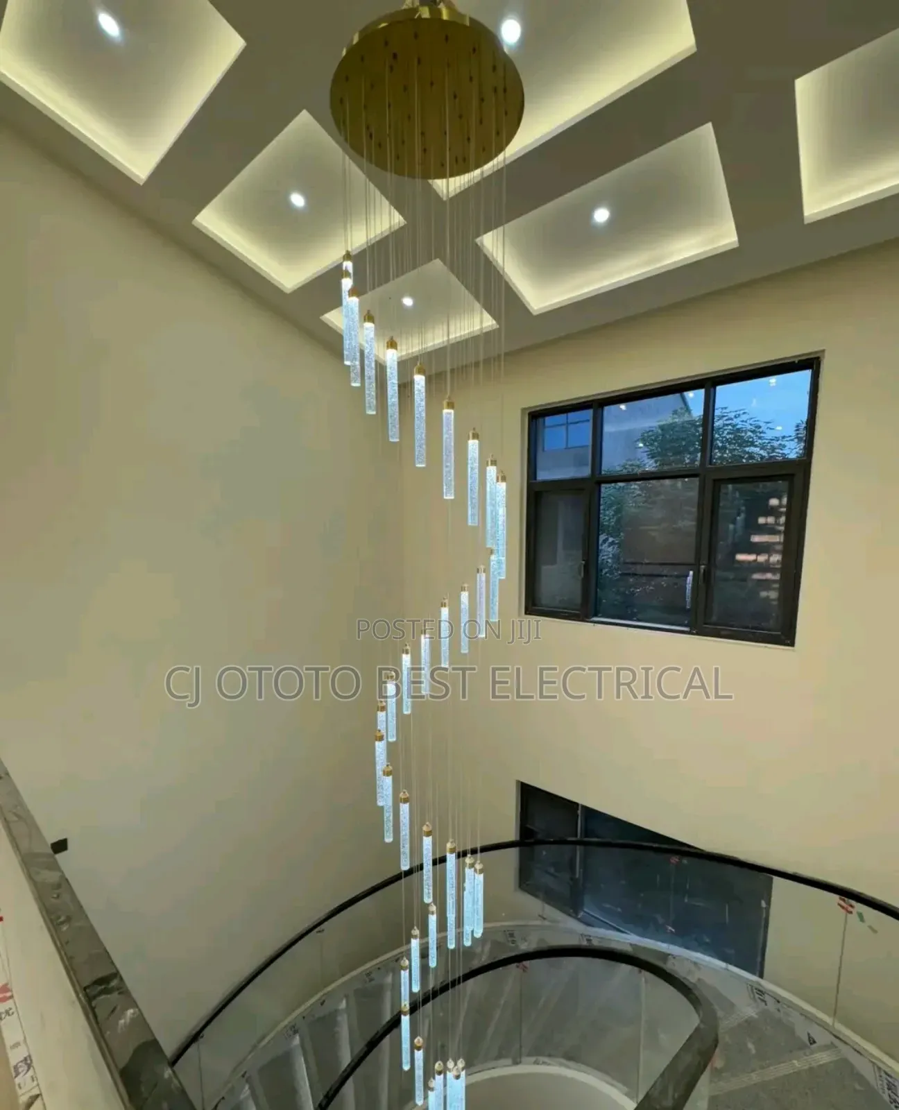 Led Long Staircase Luxurious Chandelier Light, Adjustable