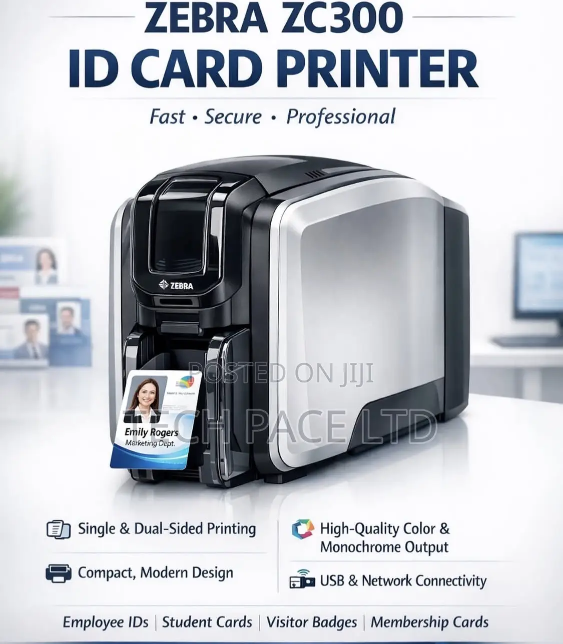 Zebra Zc300 Dua Sided Card Printer