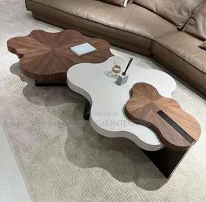 Contemporary Wooden Top Center Table