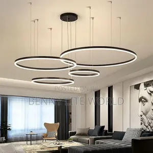 Modern Led Chandelier, Dimmable Remote Control Metal Acrylic Led Light