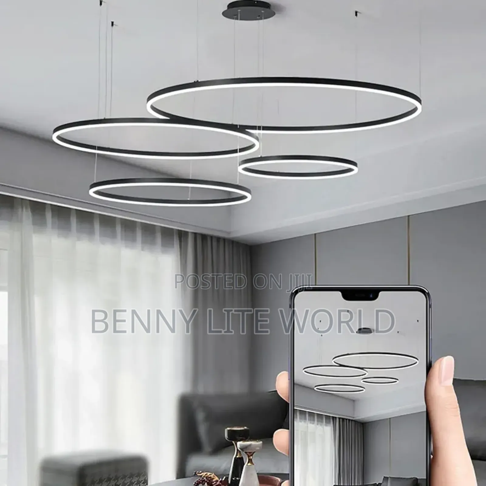 Modern Led Chandelier, Dimmable Remote Control Metal Acrylic Led Light