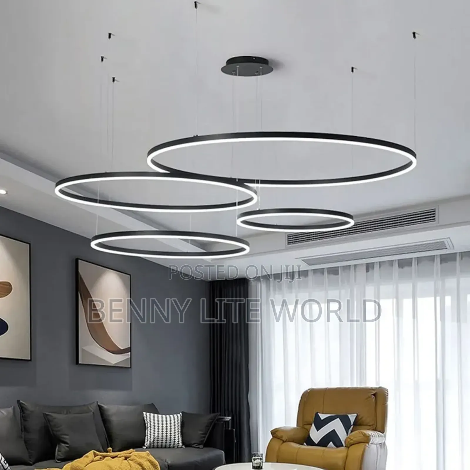 Modern Led Chandelier, Dimmable Remote Control Metal Acrylic Led Light