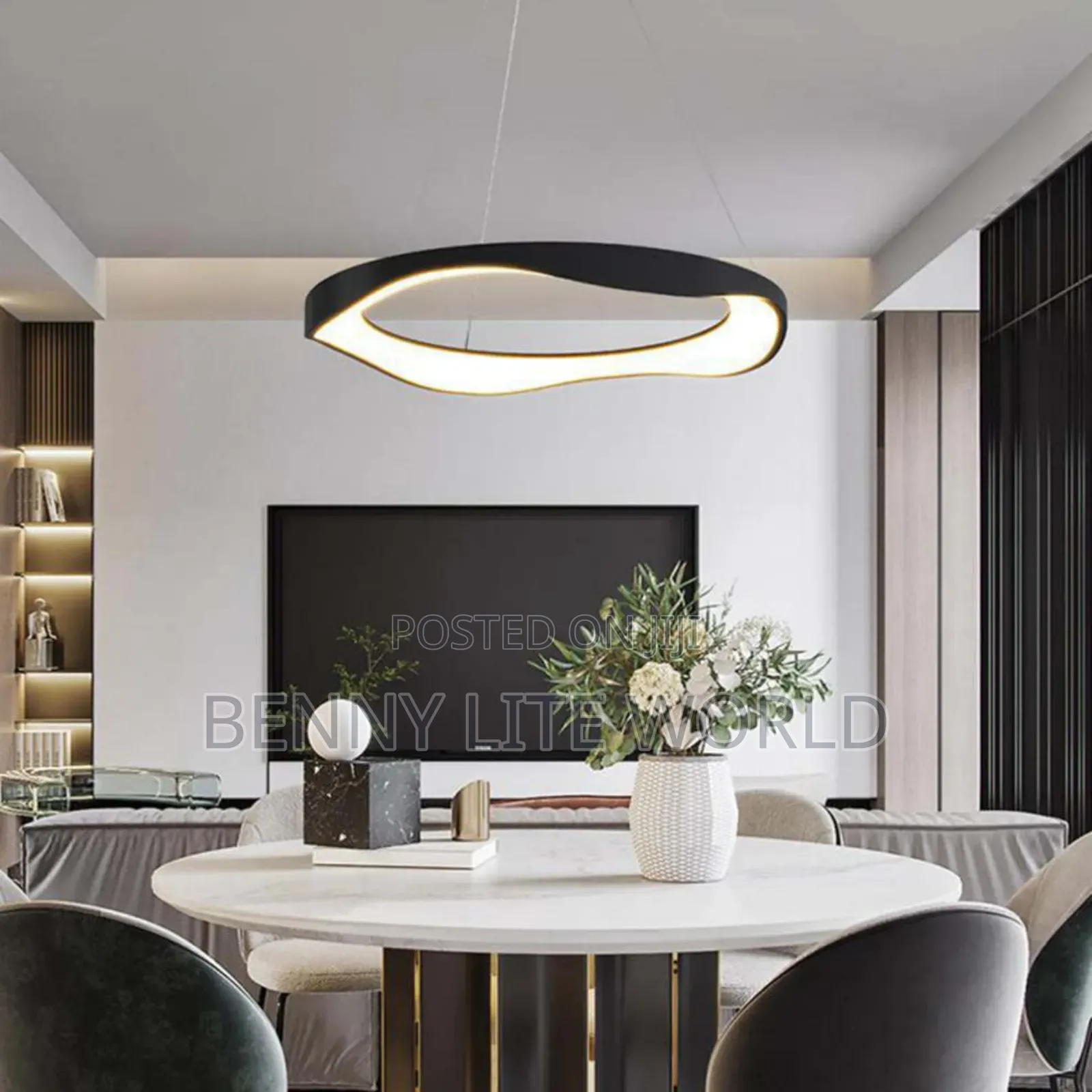 Black Led Modern Dropping Pendant Light