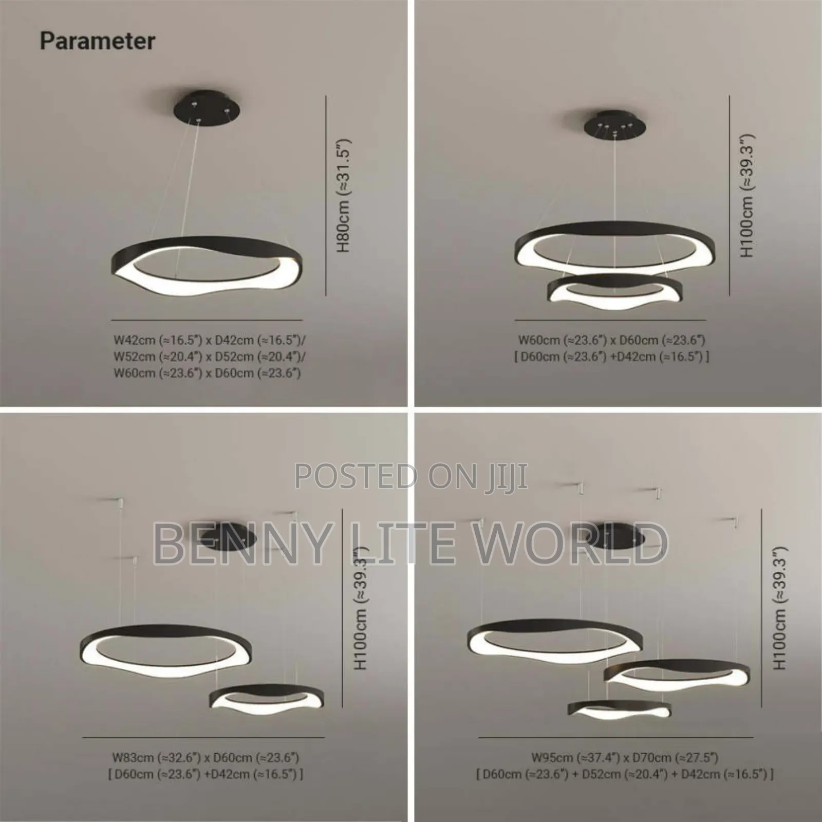 Black Led Modern Dropping Pendant Light