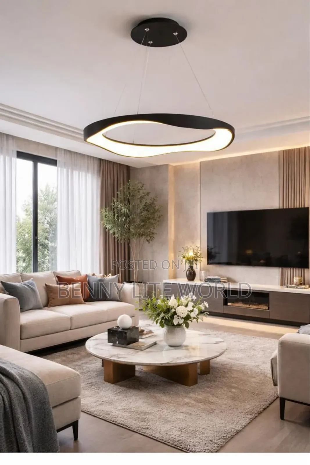 Black Led Modern Dropping Pendant Light