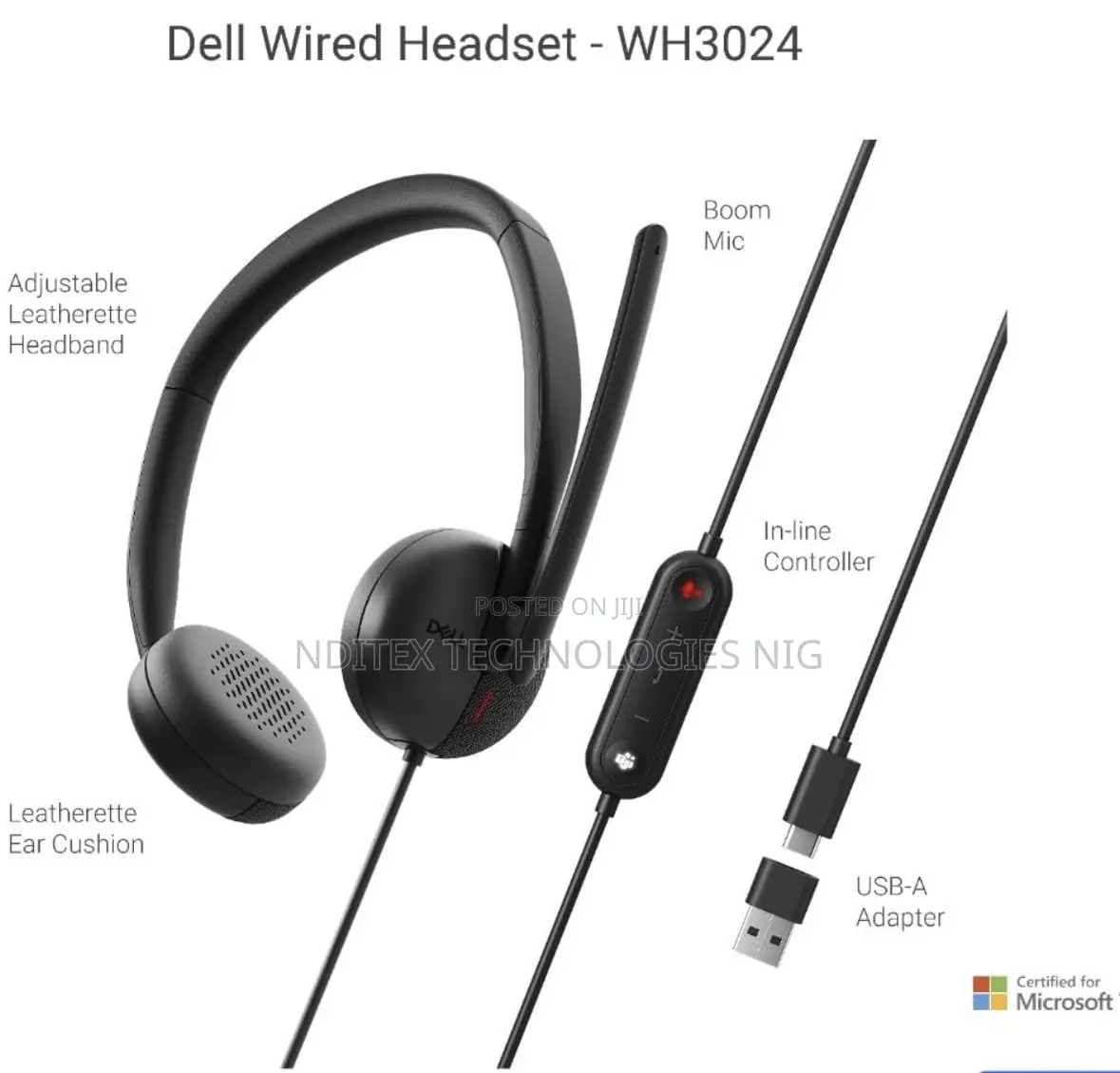 Dell Pro Headset (Model:Wh3024)
