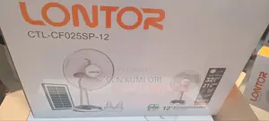 Lontor 12-Inch Rechargeable Table Fan .With Solar Bolbs.