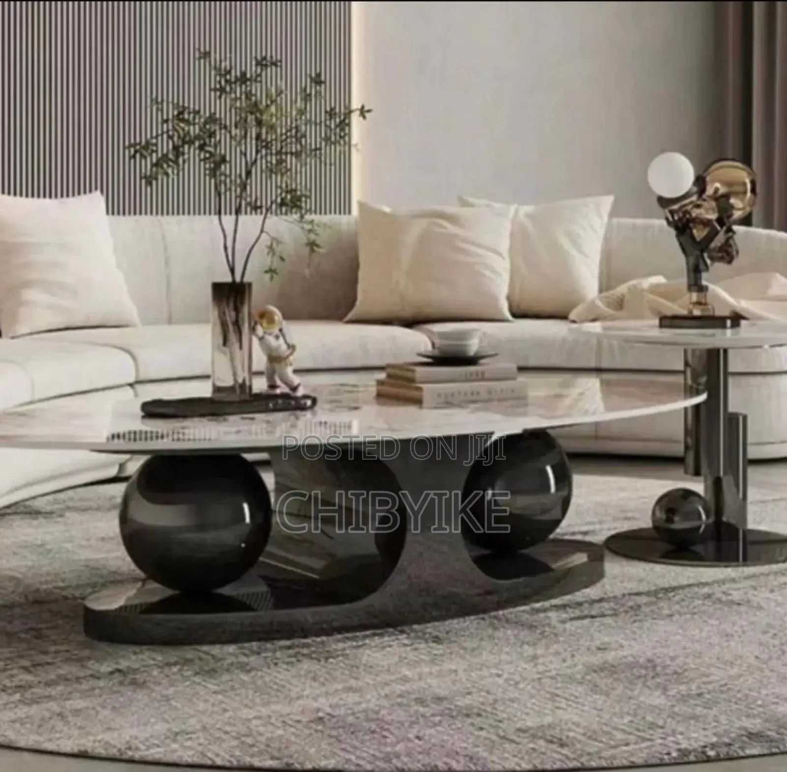 Center Table Marble Top With Side Stool