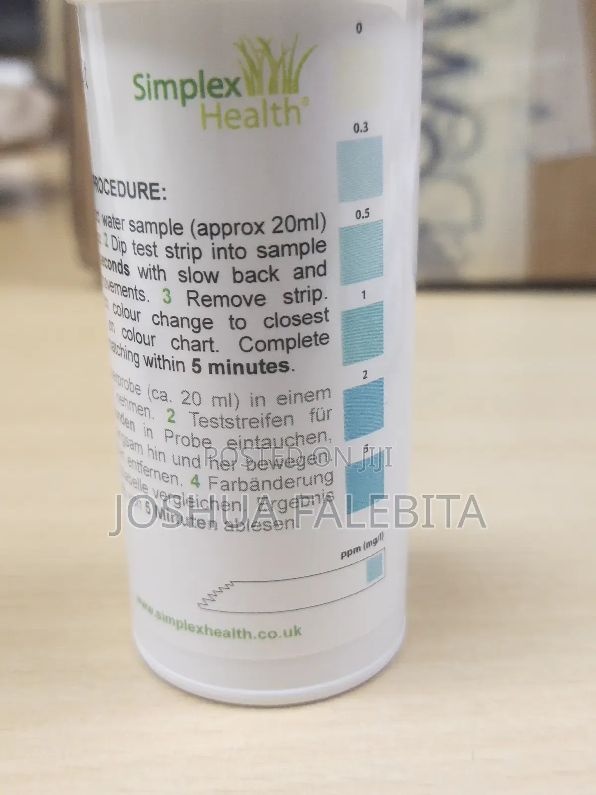 Free Chlorine Water Test Strips