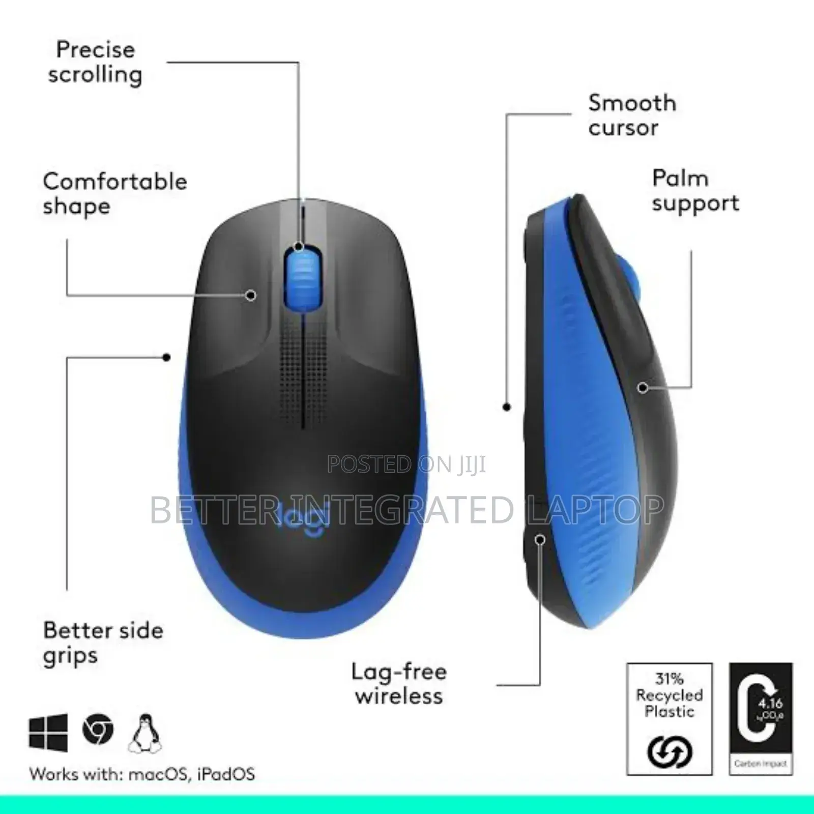 Logitech M190 Wireless Mouse Blue.