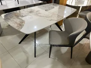 Marble Top Dining Table With Six Chairs
