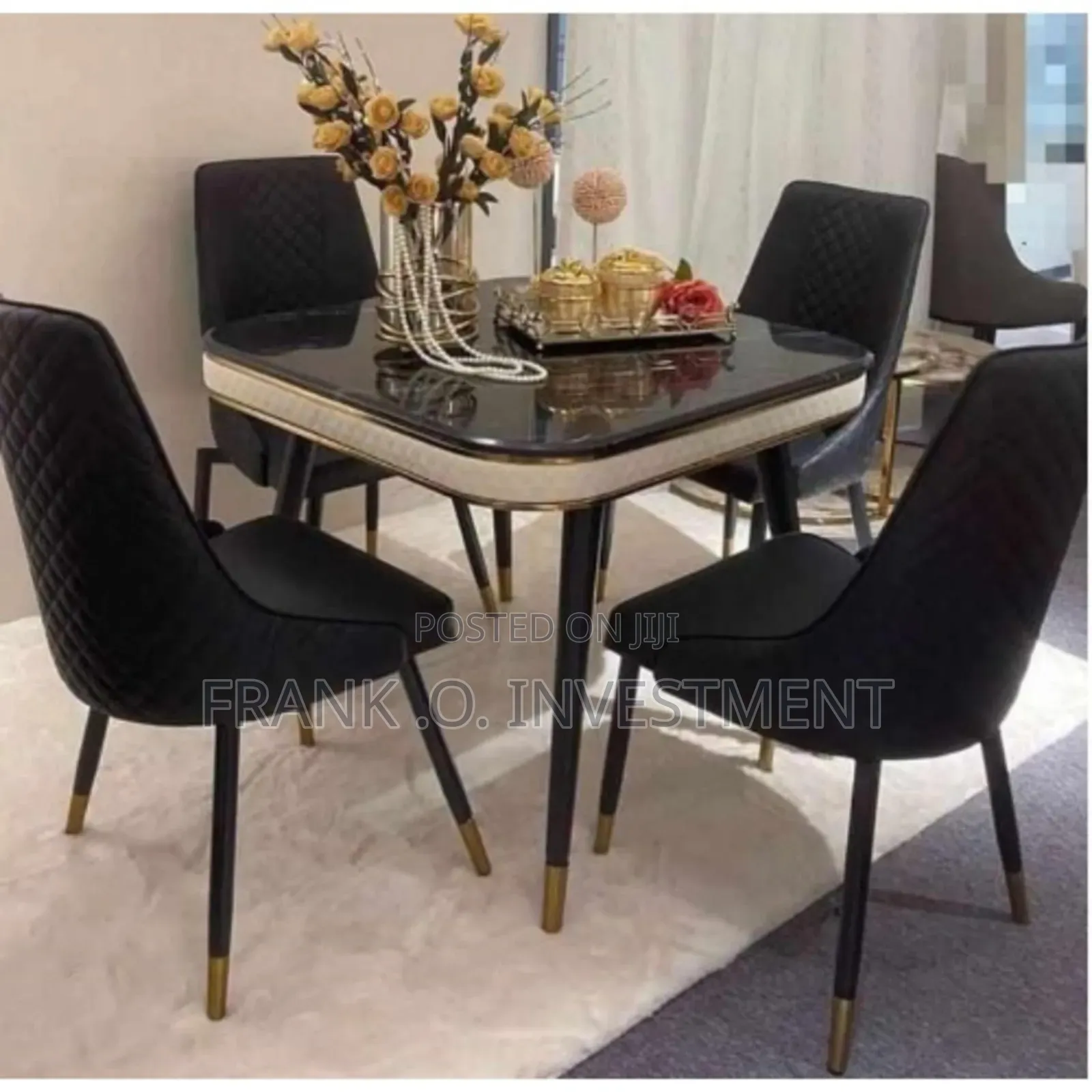 Dinning Table and 4 Chairs - Black