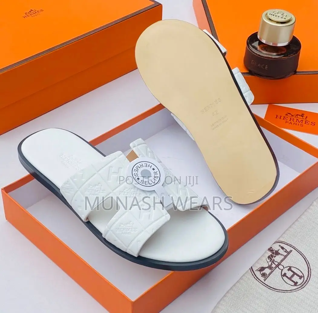 Hermes Leather Slipers For Men 40-46