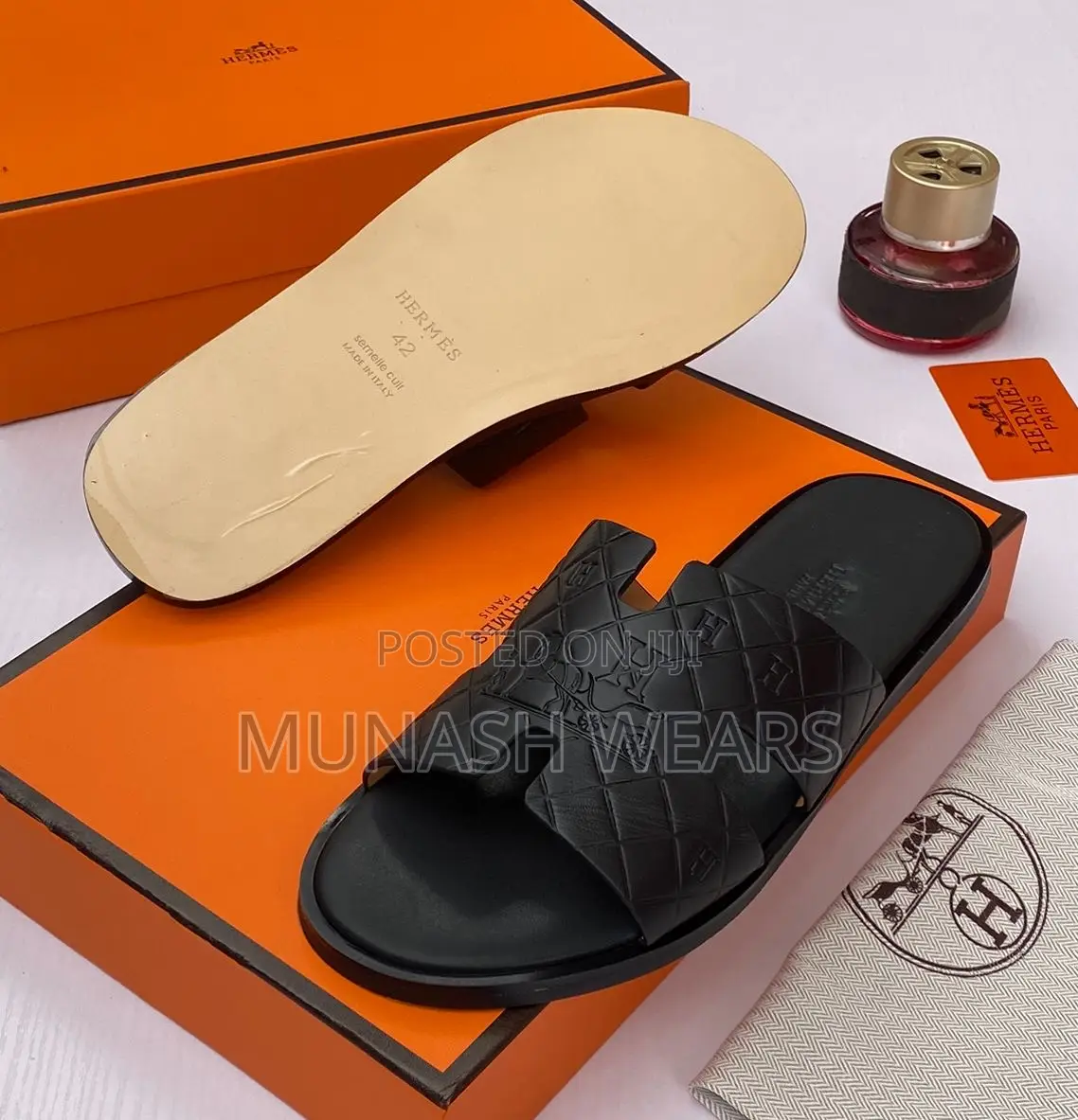 Hermes Leather Slipers For Men 40-46