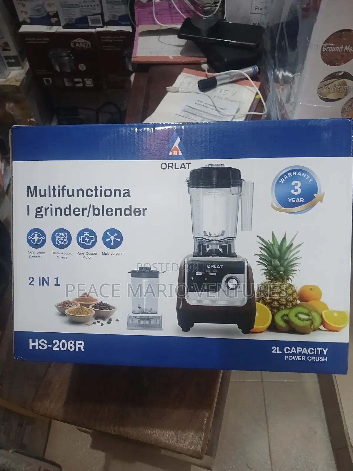 Multi Functional Grinder/Blender Orlat 2litres With 3years Warranty