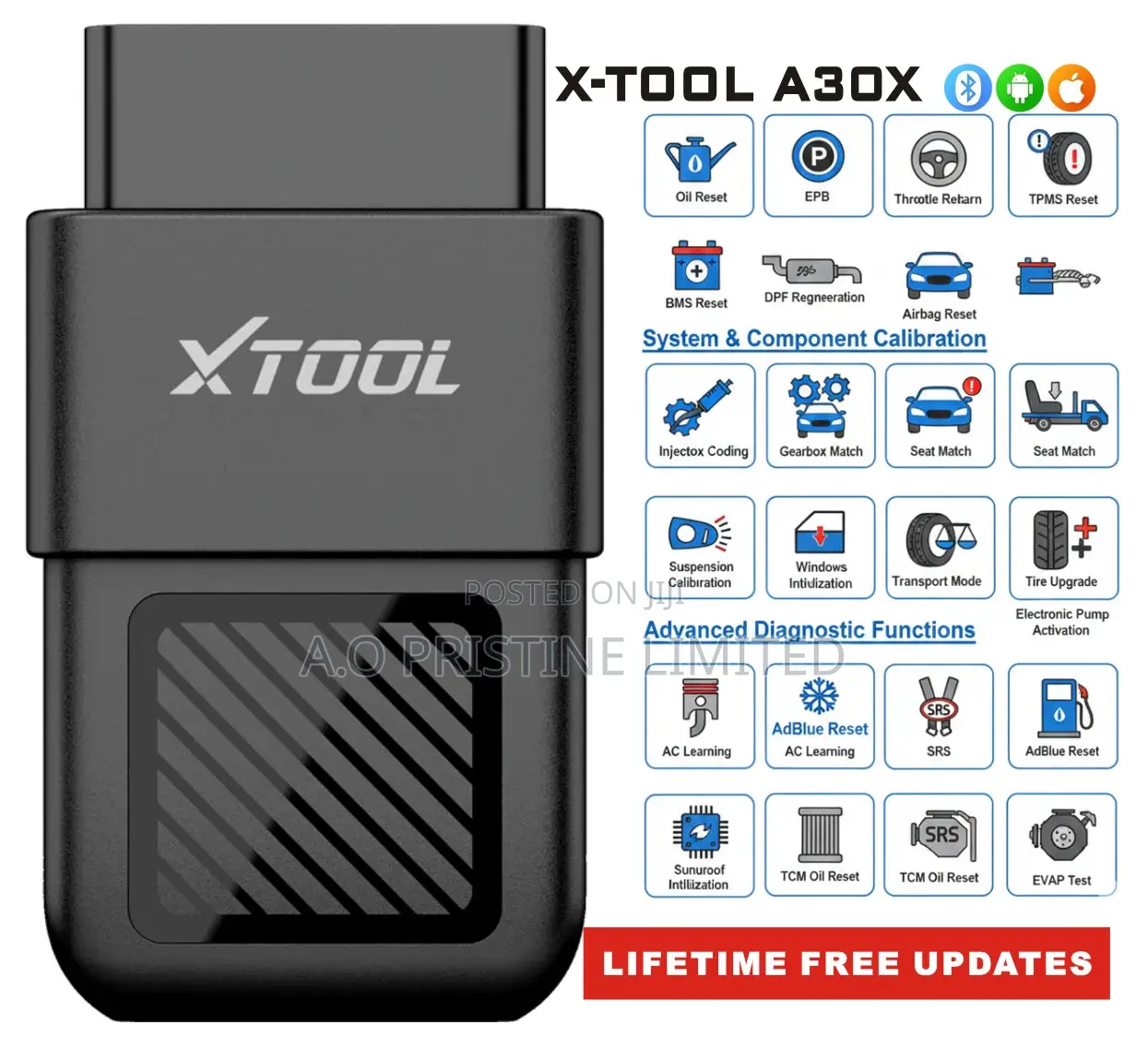 Xtool A30x Car Scanner With 31+ Services Reset Lifetime Free Update