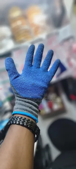 Thick Blue Coated Gloves