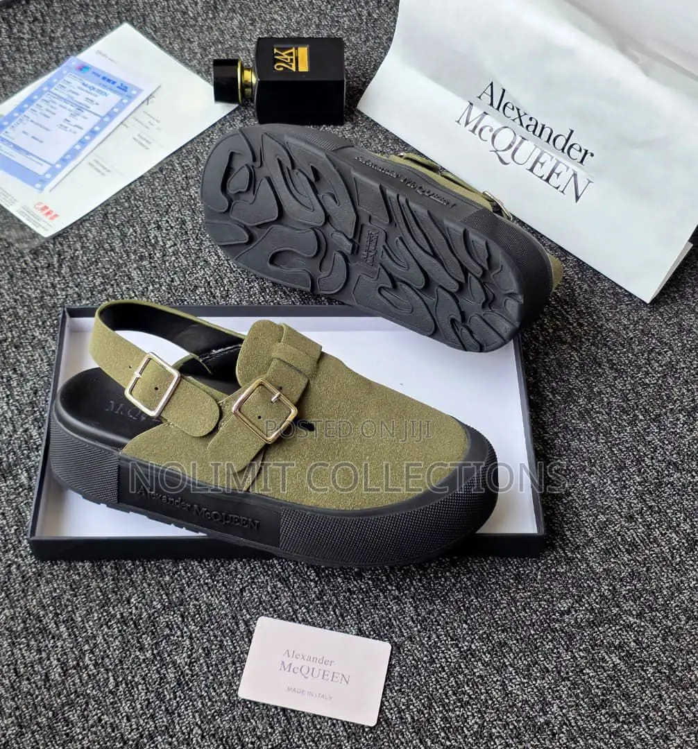 Alexander McQueen Suede Leather Clogs