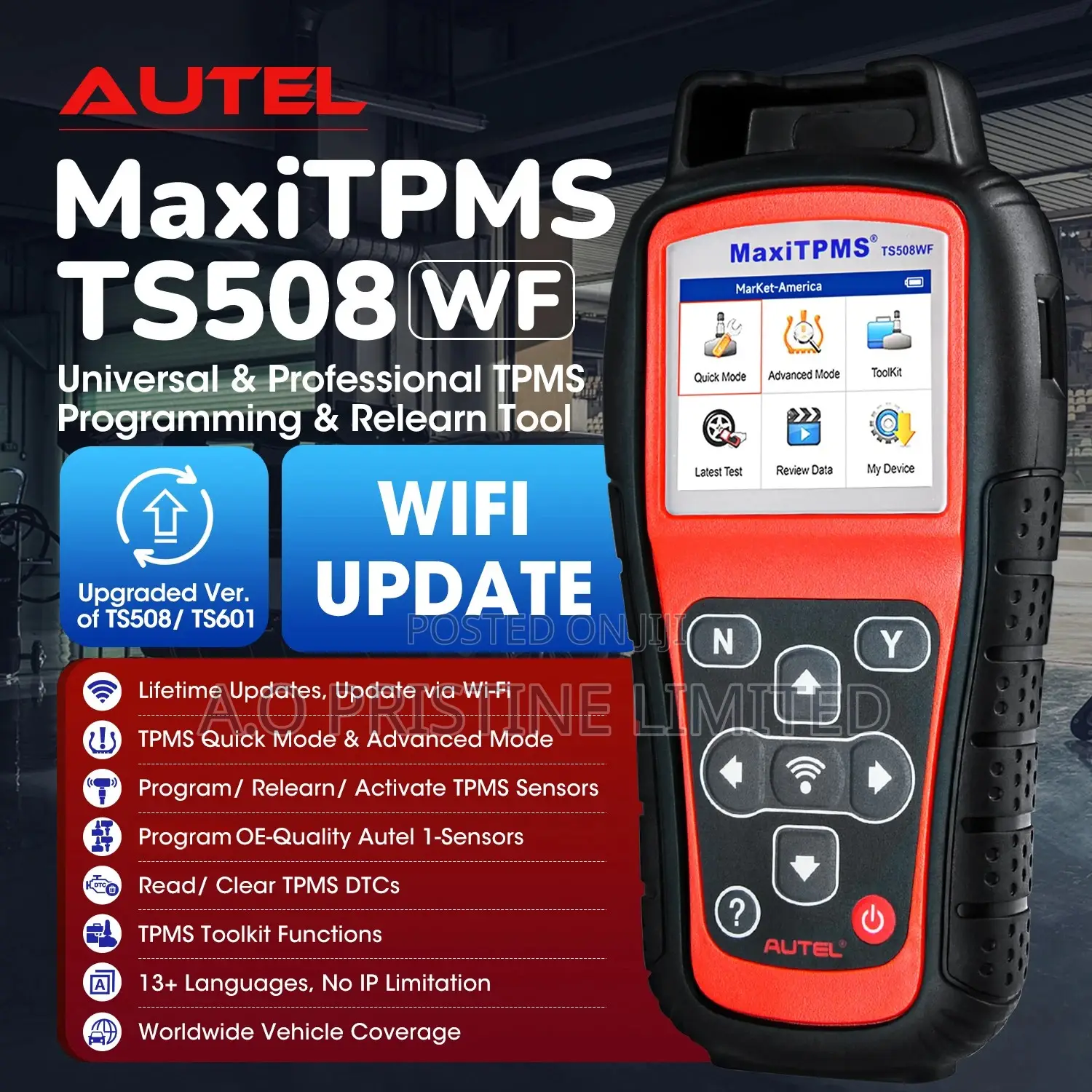 Autel Maxitpms Ts508wf Car TPMS Programming Relearn Tool