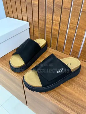Walk London Suede Leather Platform Slides