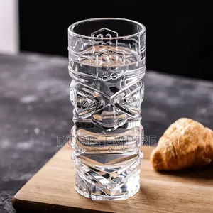 Transparent Crystal Tiki Style, Beer, Cocktail Water Glass.