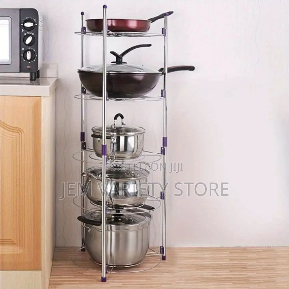 Stainless Steel 5layers Storage Pot Rack.