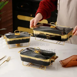 Luxury Ceramic Food Warmer Casserole Dish Set.