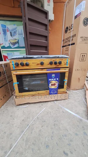 New Maxi 5burners Automatic Ignition Gas Cooker Oven 90cm Blue Flame