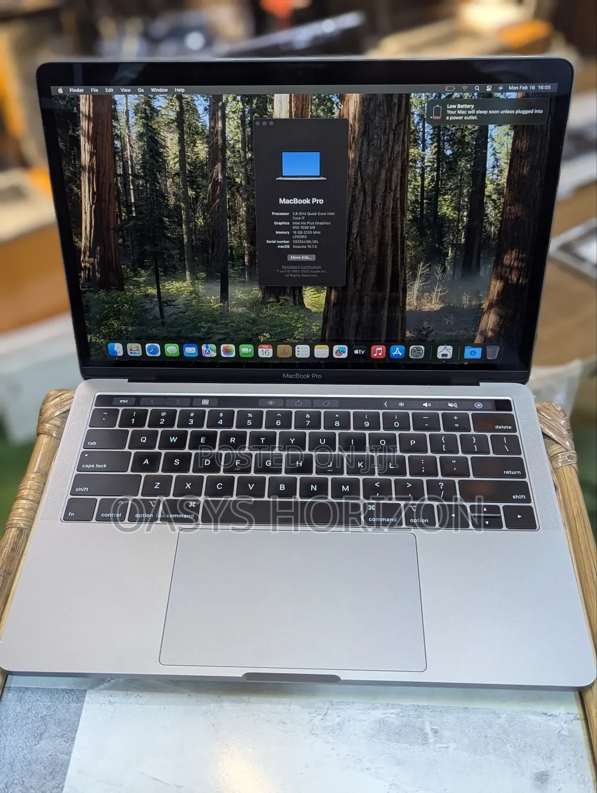 Laptop Apple MacBook Pro 2019 16GB Intel Core i7 SSD 512GB