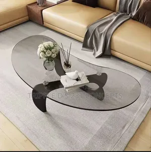 Nordic Coffee Table Tempered Glass Oval Minimalist Modern Fashion