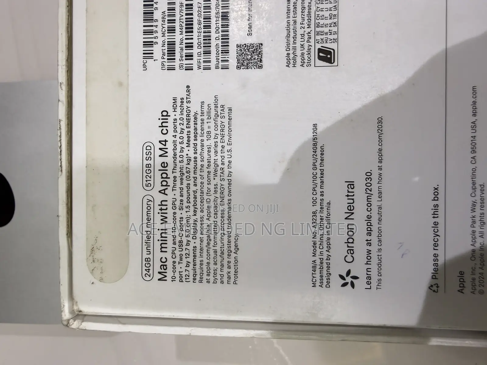Desktop Computer Apple Mac Mini M4 24GB Apple M4 SSD 512GB