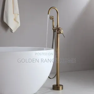 High-quality Round Shape Gold Bath Tap For Acrylic Bathtub 🛀