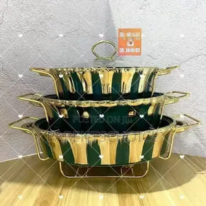 Set of 3 Ceramic Chaffing Dishes