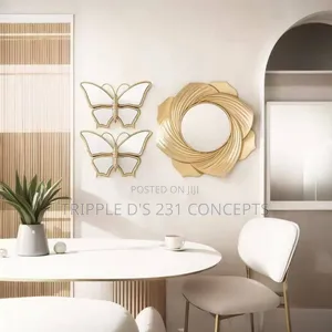 3pcs Gold Mirrors for Wall Decor Home Bedroom Bathroom Hanging