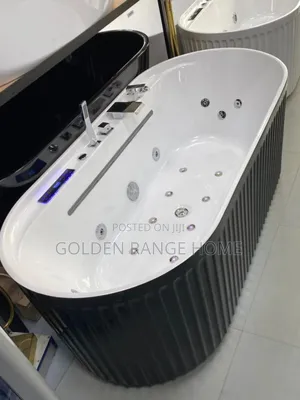Executive Black And White Acrylic Jacuzzi Bathtub 🛀