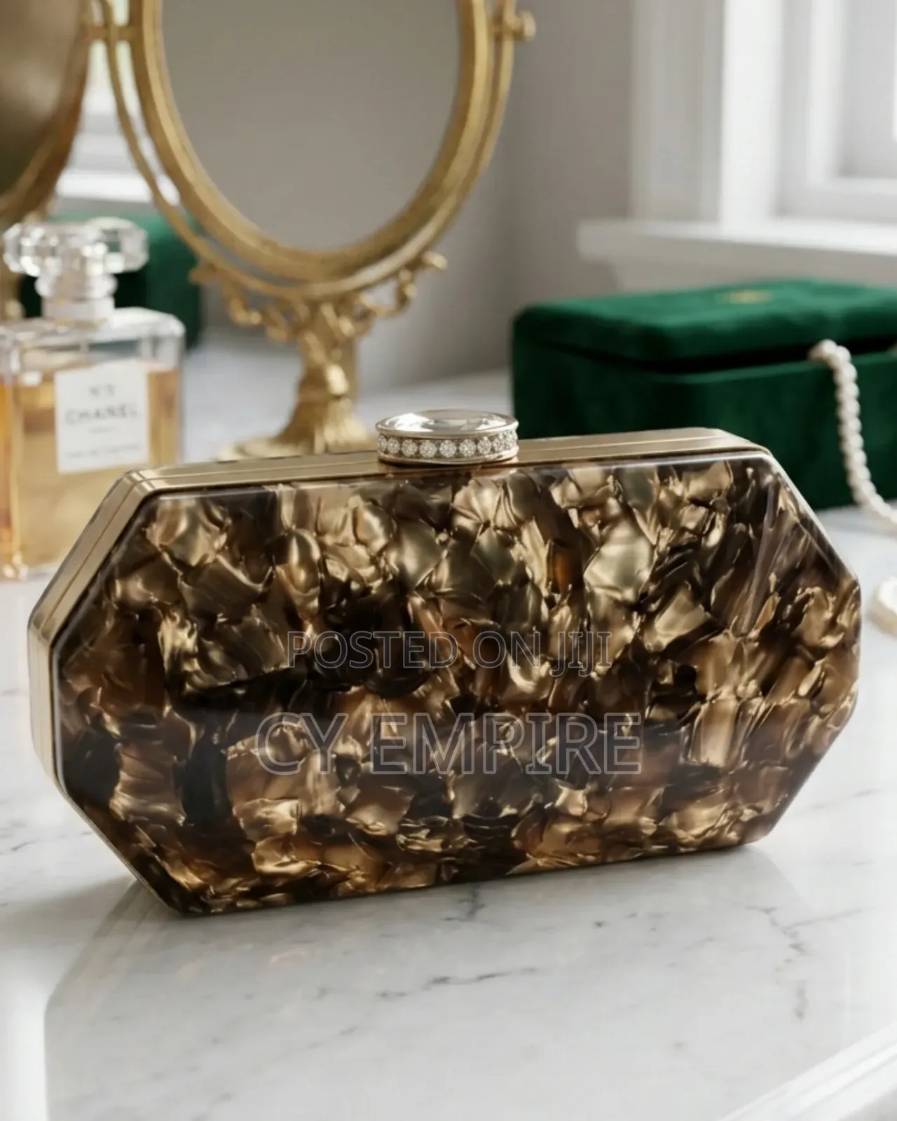 Tortoiseshell Acrylic Clutch